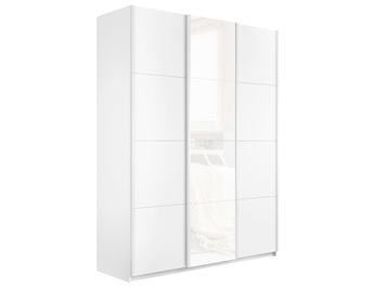 Шкаф-купе Прайм з-х дверный (ЛДСП, белое стекло)