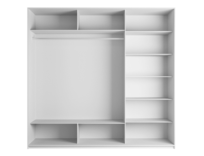 Шкаф-купе Прайм з-х дверный (Зеркало), Белый снег