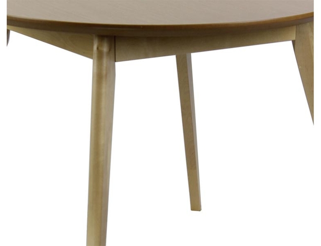 Стол круглый Олсон мини 90 (слоновая кость/натуральный)