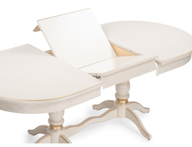 Деревянный стол Дейвер 160(220)х100 слоновая кость/золото (Арт.515968)