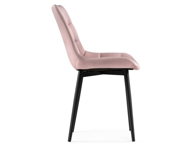 Стул на металлокаркасе Челси велюр розовый/черный (Арт.502087)