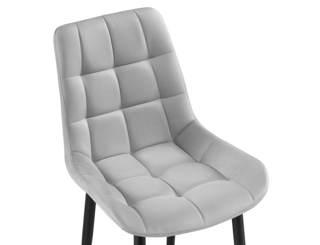 Стул на металлокаркасе Челси велюр светло-серый/черный (Арт.502090)