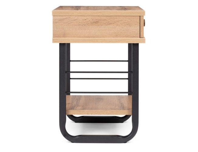 Прикроватная тумба Малгома черная/ дуб вотан (Арт.511608)