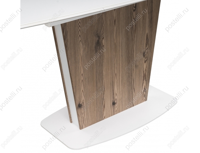 Стол на тумбе Оливер белый/лиственница горная (Арт 462107)