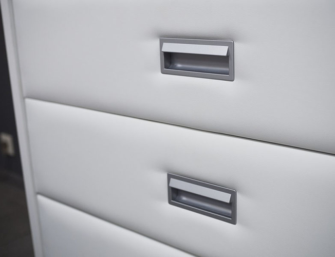 Туалетный столик левый Como/Veda 4 ящика с зеркалом в столешнице