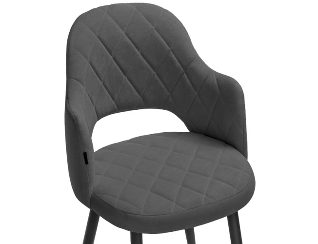 Стул на металлокаркасе Гутрид ромбы спереди темно-серый/черный каркас (Арт.464881)