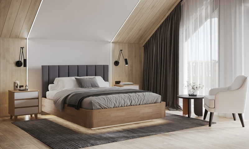 Парящая кровать FlyWood Lite (береза)